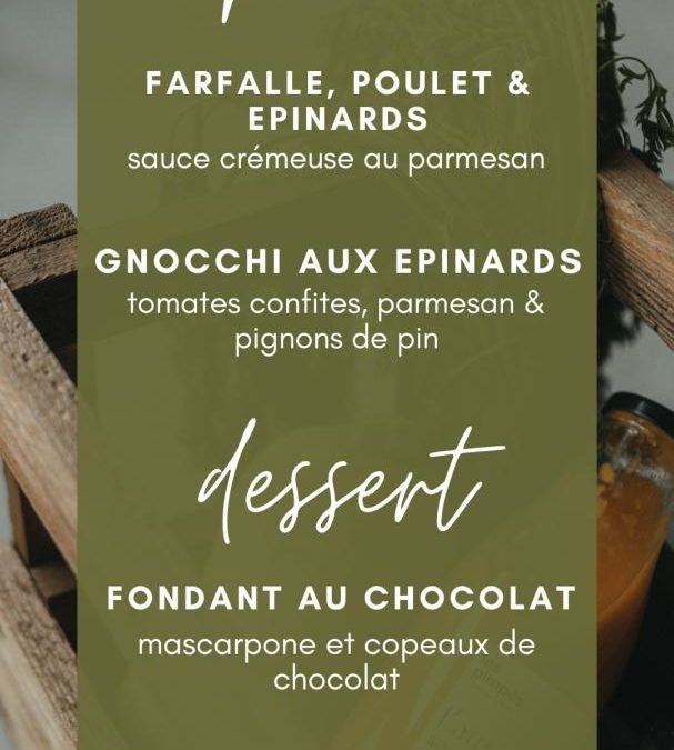 Menu Traiteur de la semaine